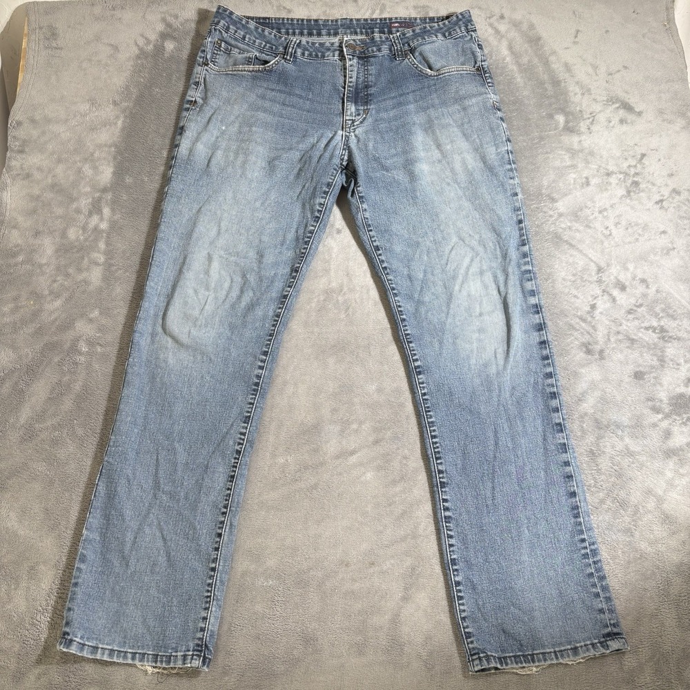 Izod Comfort Stretch Straight Leg Mens Stretch Light  Wash Jeans Size 38x34
